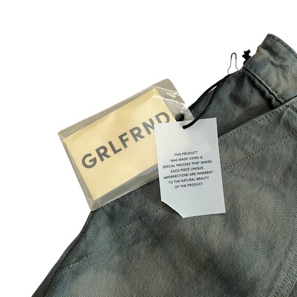 GRLFRND Womens Lucie Slouchy Wide Leg Jeans Eucalyptus Green 26 Adjustable Waist - Picture 7 of 12